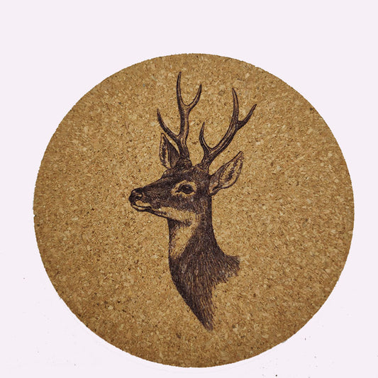 Deer Pattern Cork Cup Coaster