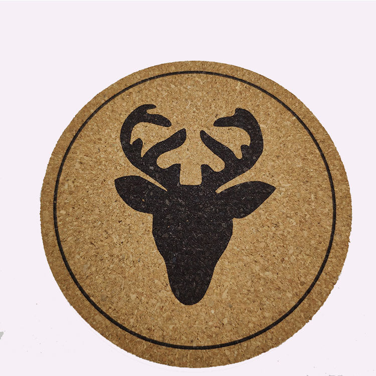 Deer Pattern Cork Cup Coaster