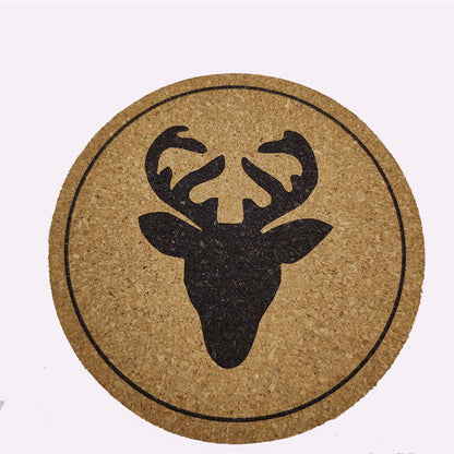 Deer Pattern Cork Cup Coaster