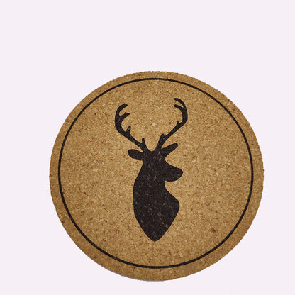 Deer Pattern Cork Cup Coaster