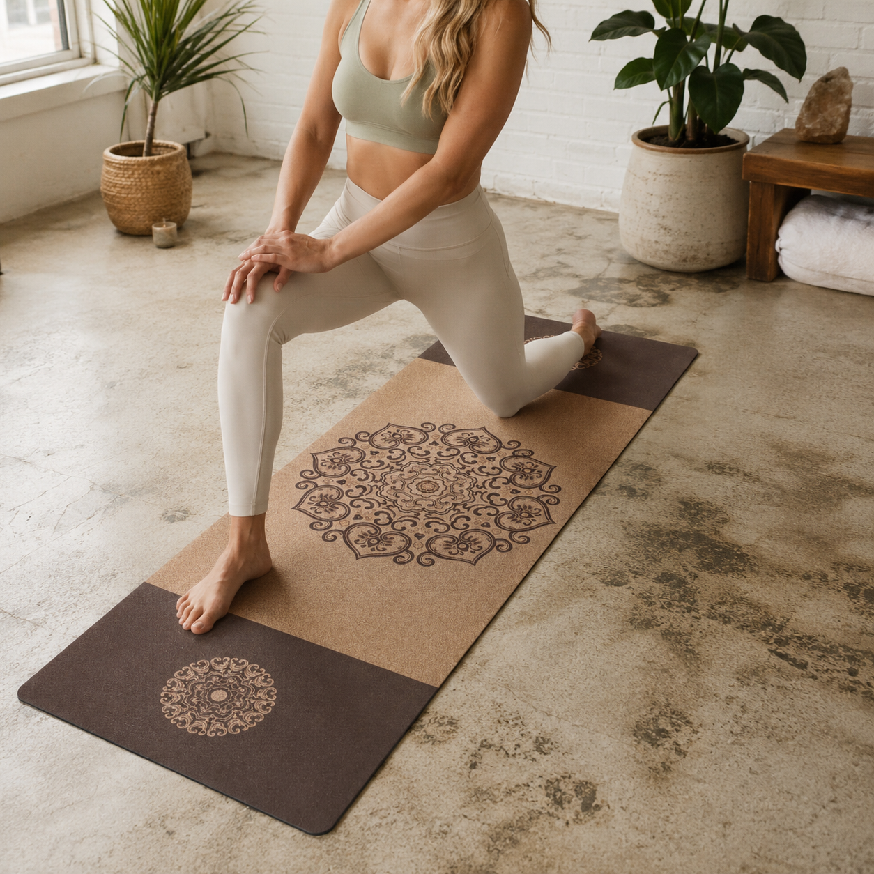 Vintage Mandala Cork Yoga Mat | Eco-Friendly Non-Slip | Corkvia