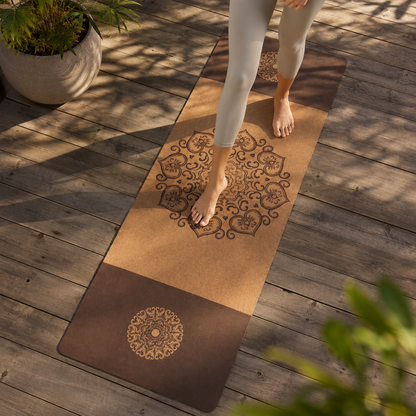 Vintage Mandala Cork Yoga Mat | Eco-Friendly Non-Slip | Corkvia